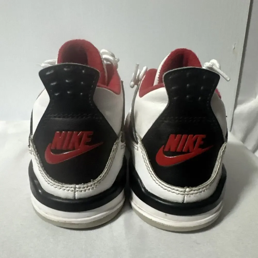Nike Air Jordan 4 Retro OG Fire Red PS Size 12C White Black BQ7669-160 Kids